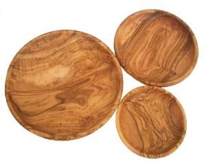 Olive wood round dish