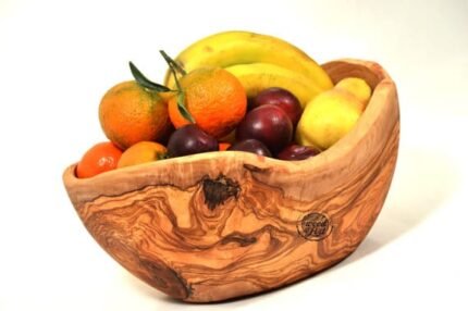 Boat shaped olive wood bowl