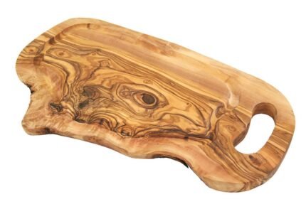 Olive wood natural steak board with hole