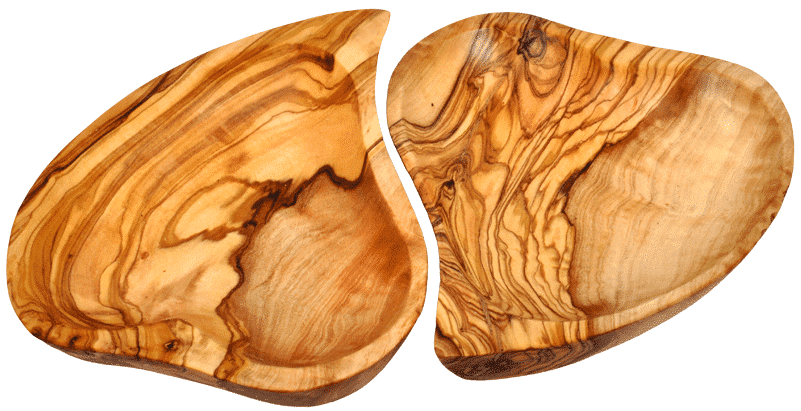 Boat shaped olive wood bowl