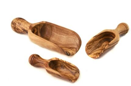 Olive wood kitchen scoops