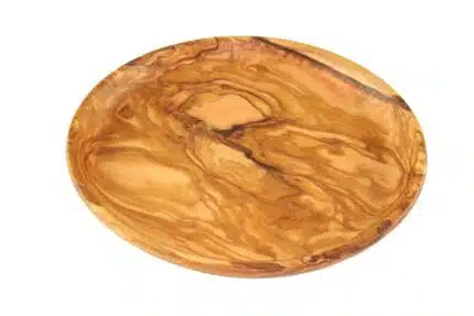 Olive wood round plate